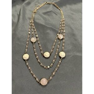 Pink Circles Multi Strand Necklace